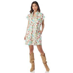 NWOT Crosby by Mollie Burch Wilhelmina Dress in Woodcut Floral Size SMALL